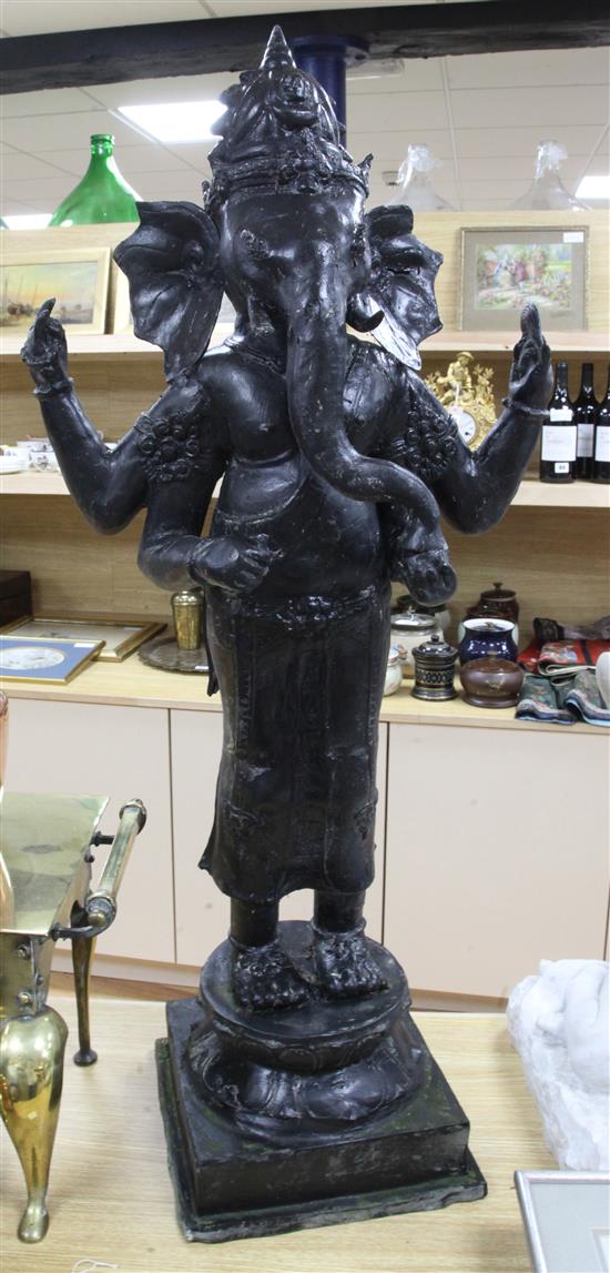 A spelter figure of Ganesh, height 104cm